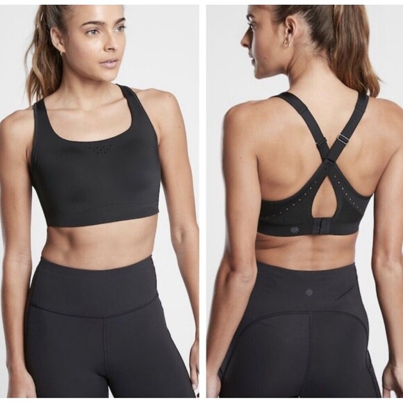 Athleta Other - Athleta Phenomena High Impact Sports Bra Size 34DD Black Racerback Sport Support